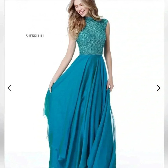 NWT Sherri Hill STUNNING Jade Formal Prom Dress Style #51687 Sz 2 - Picture 2 of 12